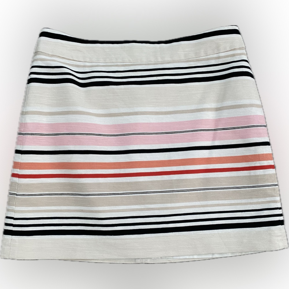 LOFT Striped Linen Stroll Skirt w/ Pockets - Size Medium - NWT